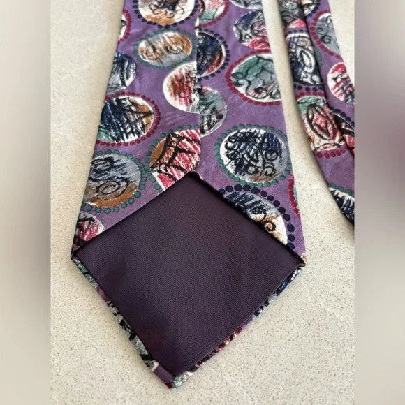 Designer Multicolor Patterned Men's Tie - Picture 4 of 7